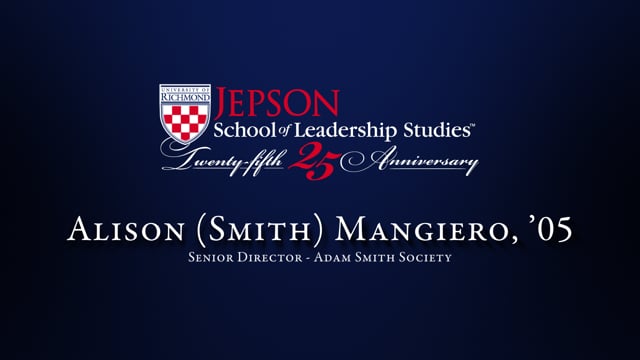 Alison (Smith) Mangiero, ’05 Senior Director, Adam Smith Society