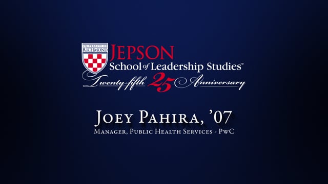 Joey Pahira, ’07 Manager, Public Health Services, PwC