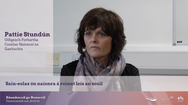 Sain-eolas ón naíonra á roinnt leis an scoil