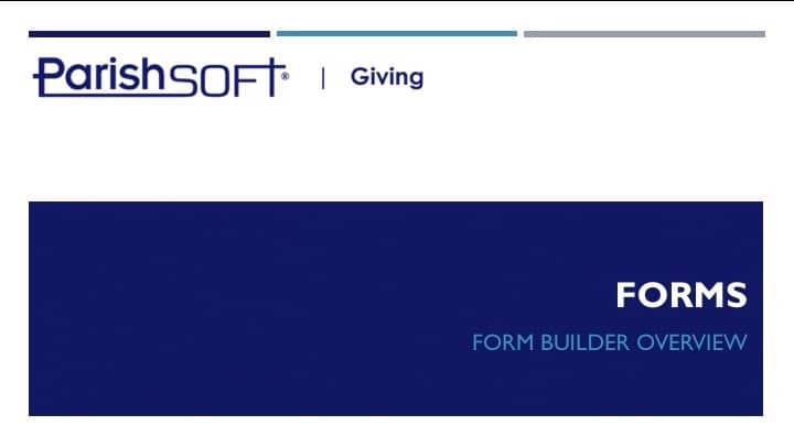 ParishSOFT Giving - Form Builder Overview on Vimeo