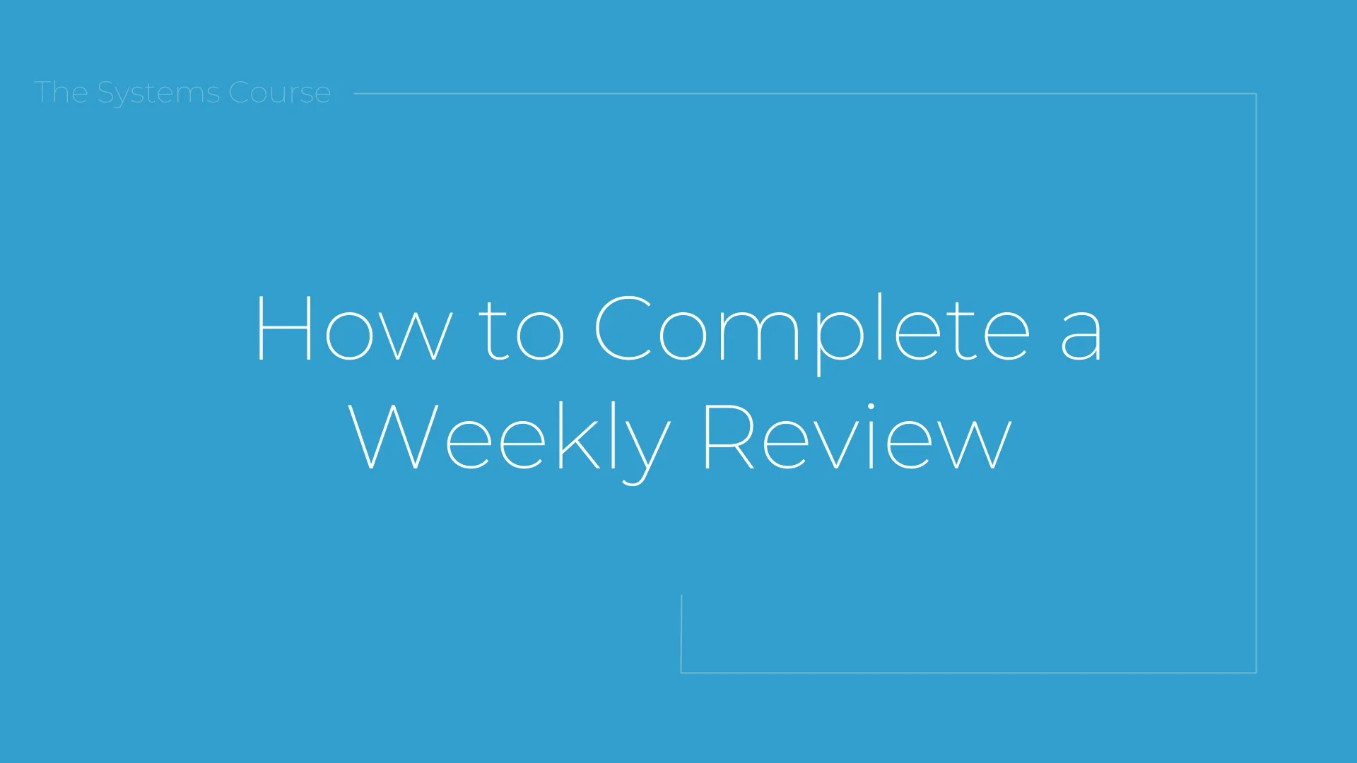 How to Complete a Weekly Review on Vimeo