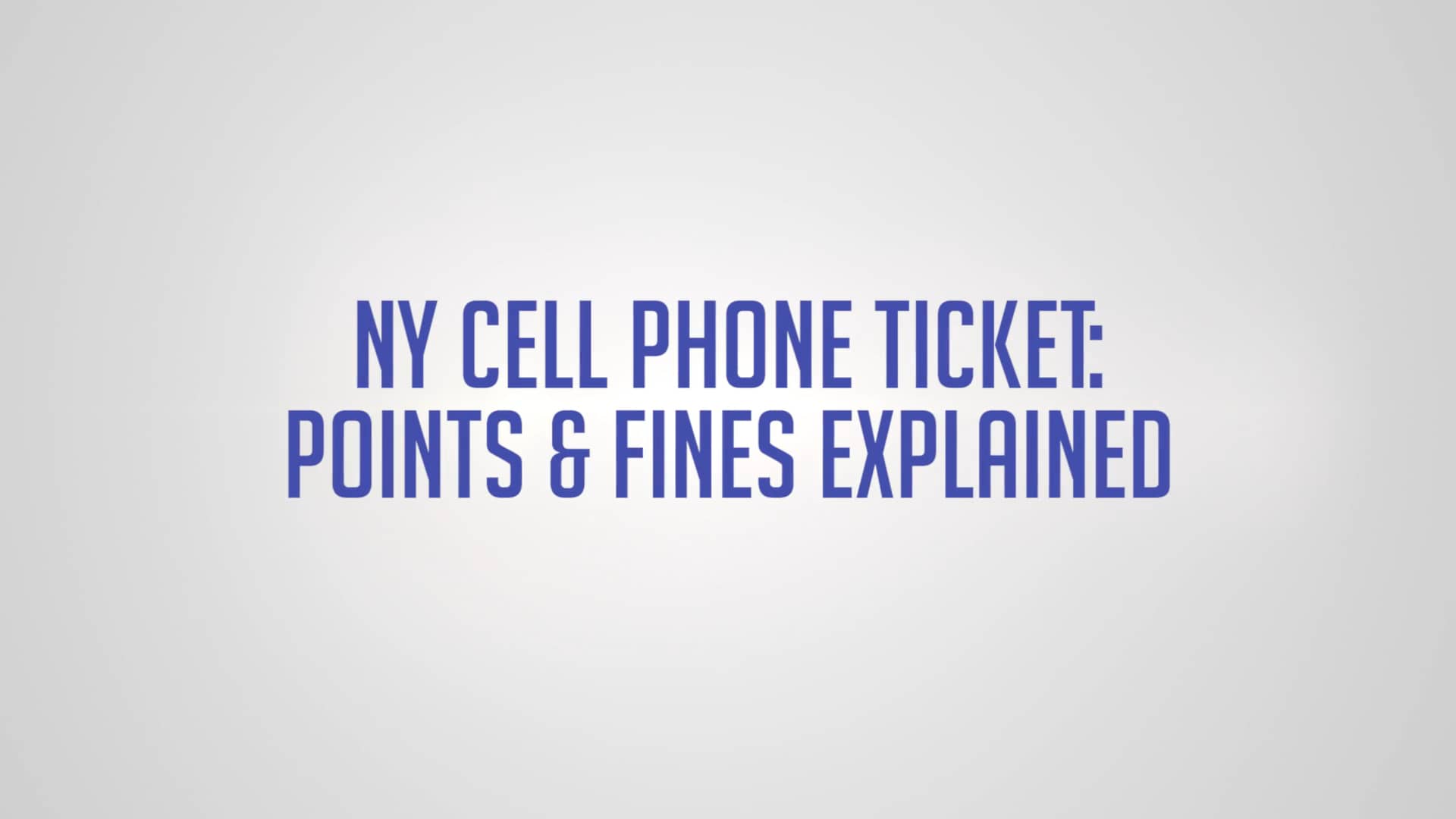 New York Cell Phone Ticket Points and Fines Explained on Vimeo