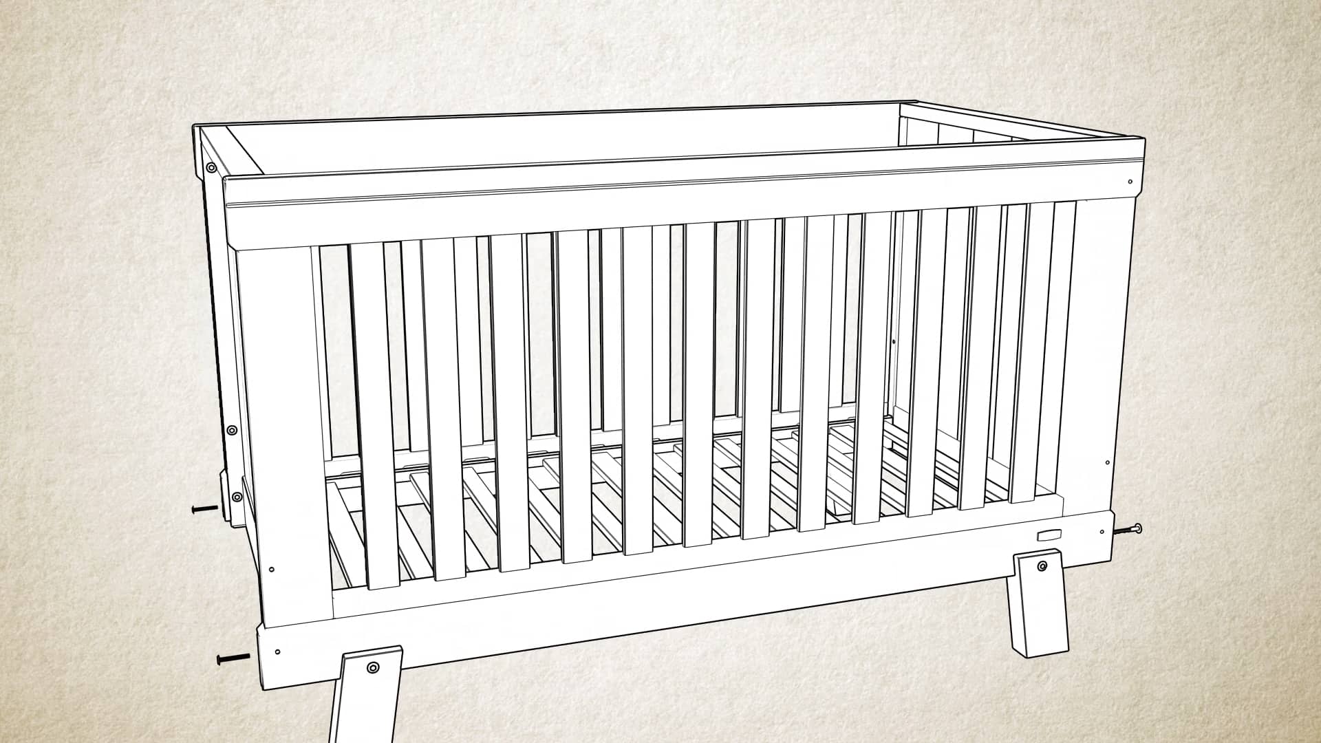 Boori Lucia Convertible Plus Cot Bed Animated assembly guide on Vimeo