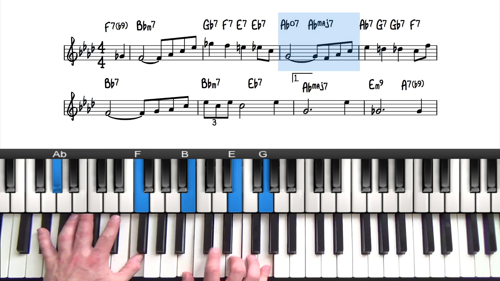 Bb13 Piano Chord, Bb dominant thirteenth