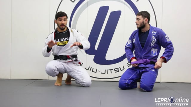 Spider Guard and one leg X-Guard Sweep Pushing the Knee of an Opponent