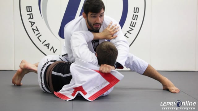 Half Guard Escape to Cross Choke Variation When Opponent Attempts to Defend