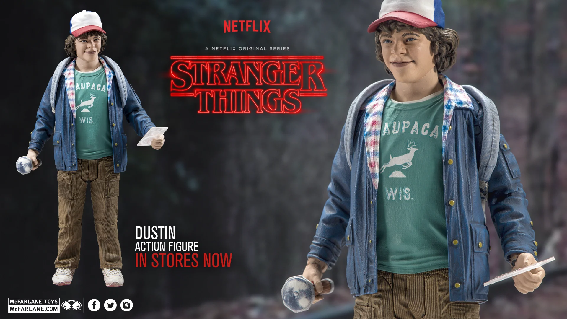 Stranger Things ~ DUSTIN ACTION FIGURE - McFarlane Toys / Netflix