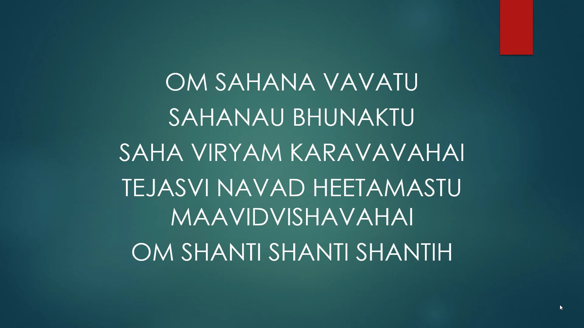 Sahana Vavatu Mantra on Vimeo