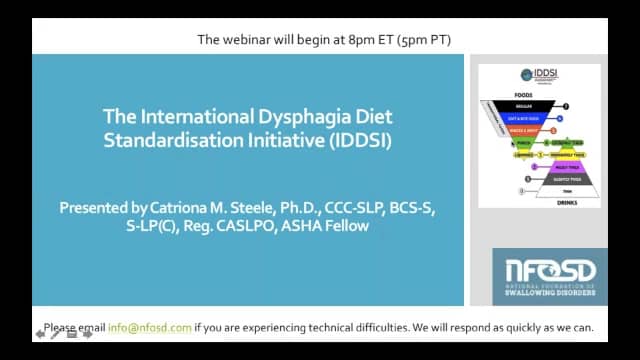 International Dysphagia Diet Standardisation Initiative by Dr. Catriona ...