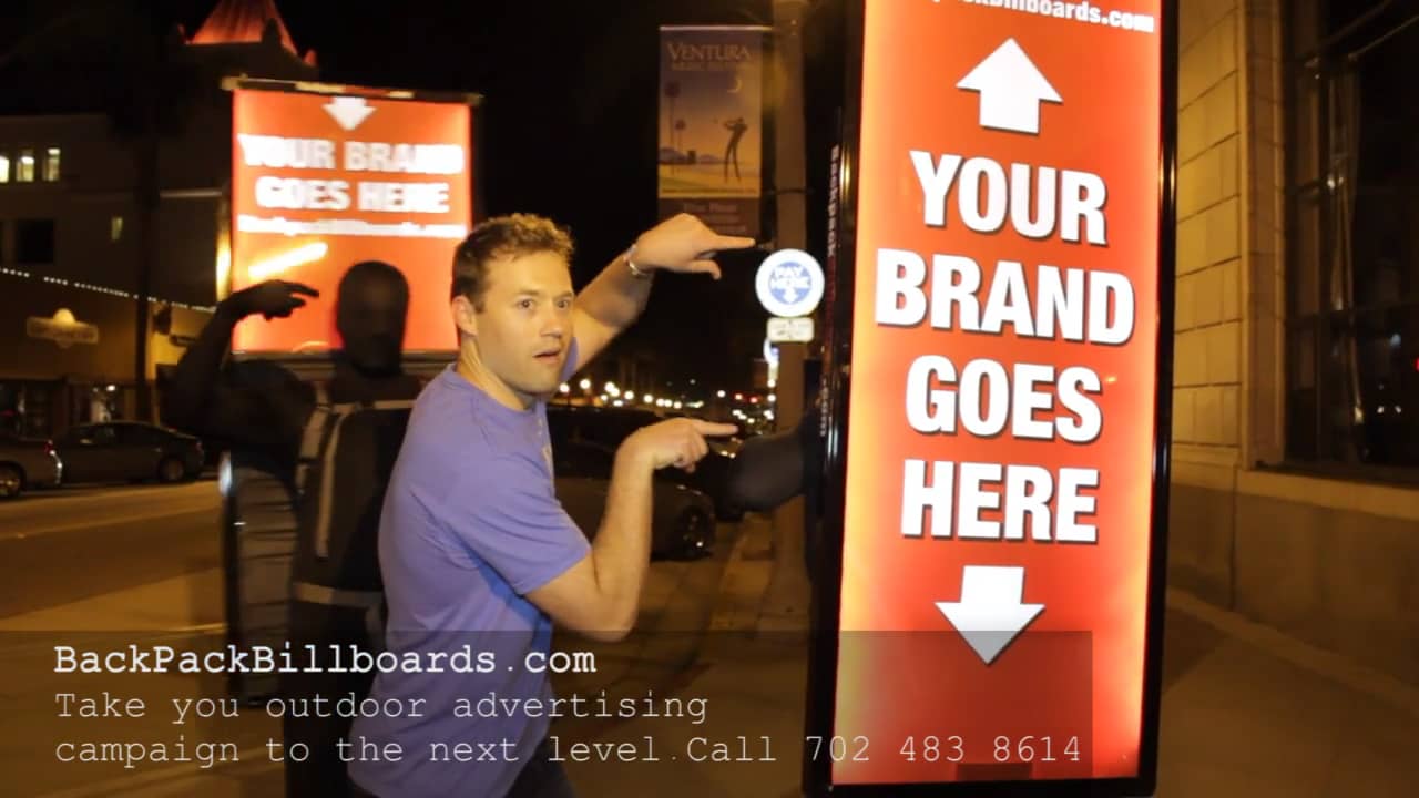 Backpack Billboards Wearable walking billboard Take your marketing