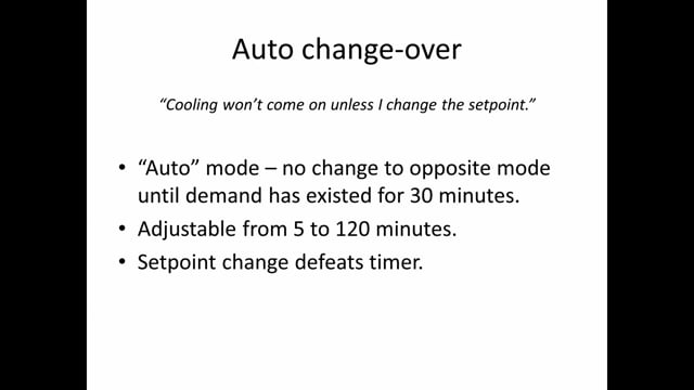 Infinity Feature - Auto Changeover
