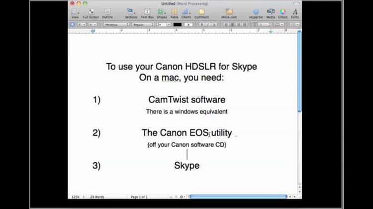 Canon webcam best sale utility skype