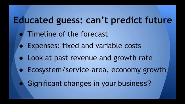 Module 34: Forecasting For Existing Businesses - Video Thumbnail