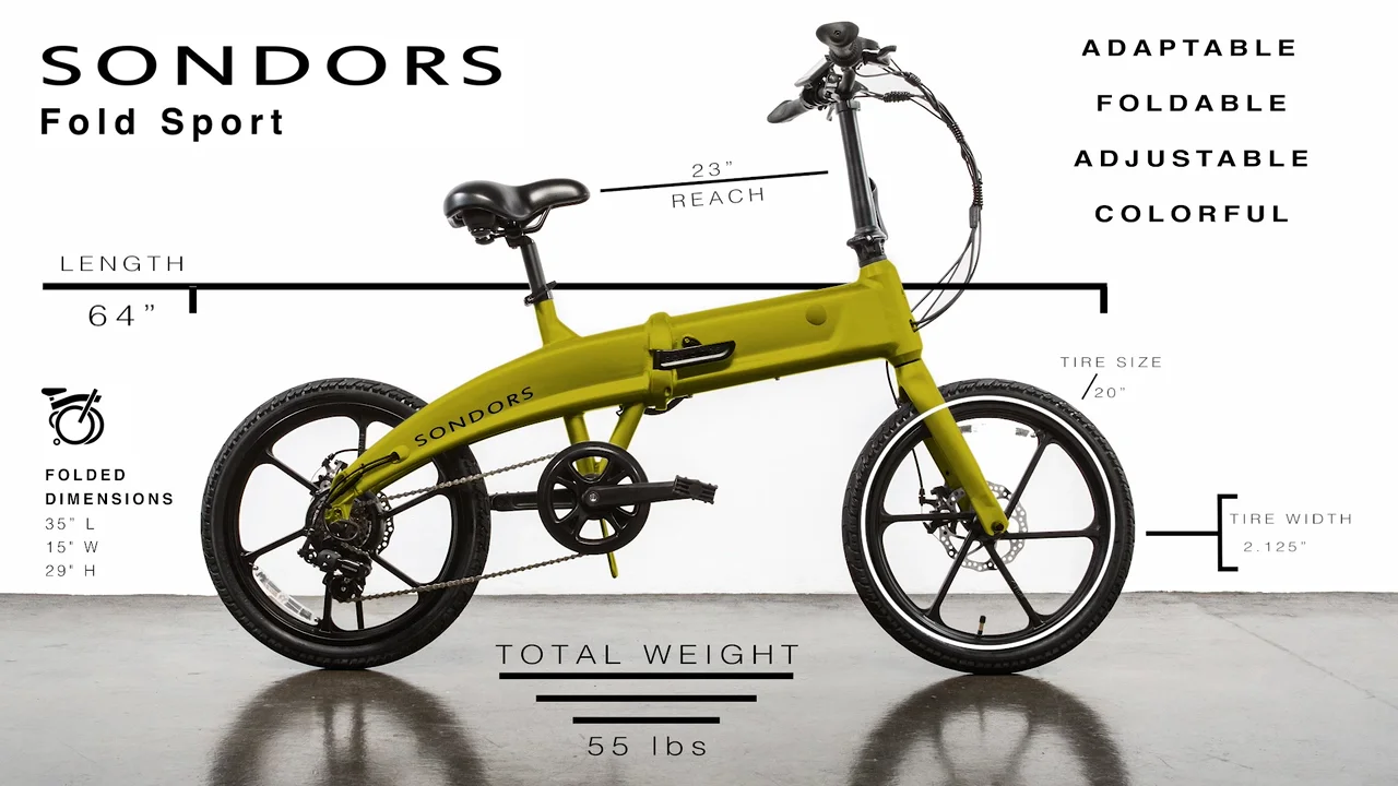 SONDORS Fold Sport Dimensions