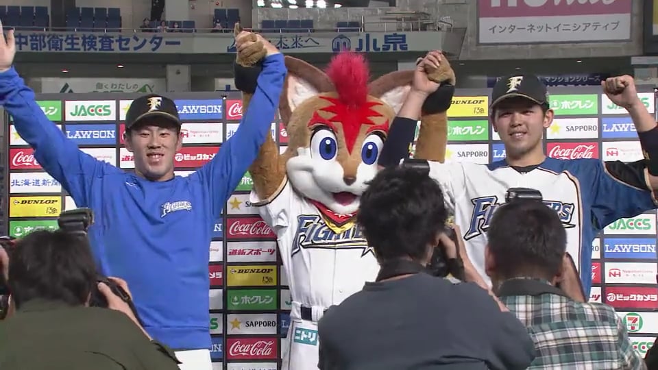 ファイターズ・ 清水選手・西村投手ヒーローインタビュー 2018/4/7 F-M