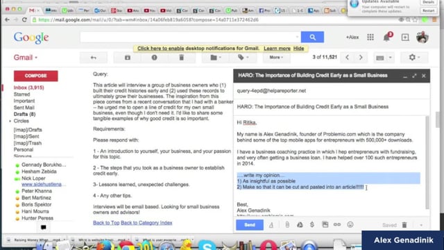 Module 22: How to be Successful in Getting Publicity on HARO: Step by Step - 2 - Video Thumbnail