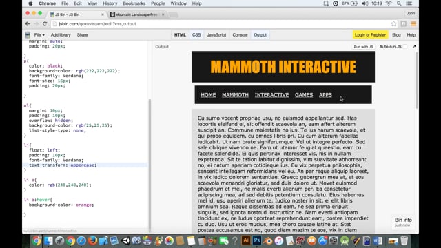 Module 14: Adding in a Horizontal Menu with HTML and CSS - Video Thumbnail