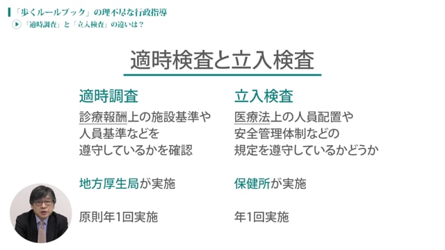 [case:03 #2] 理不尽な行政指導「「適時調査」と「立入検査」の違いは？」（病院経営ケーススタディー ）