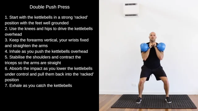 Double Kettlebell Push Press, Exercise Videos & Guides