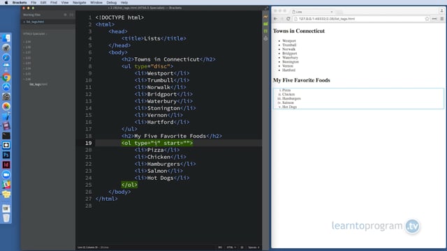 Module 12: List Tags - Ordered & Unordered - Video Thumbnail