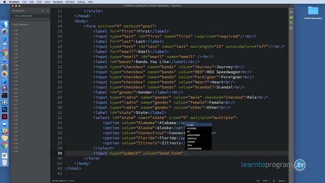 Module 42: Submitting the Form to the Server - Video Thumbnail