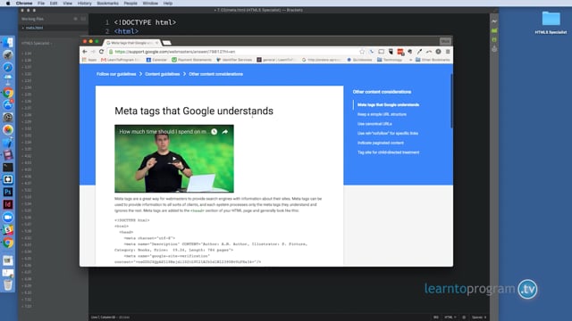Module 49: How to Use Metatags - Providing Metadata about the HTML Document - Video Thumbnail