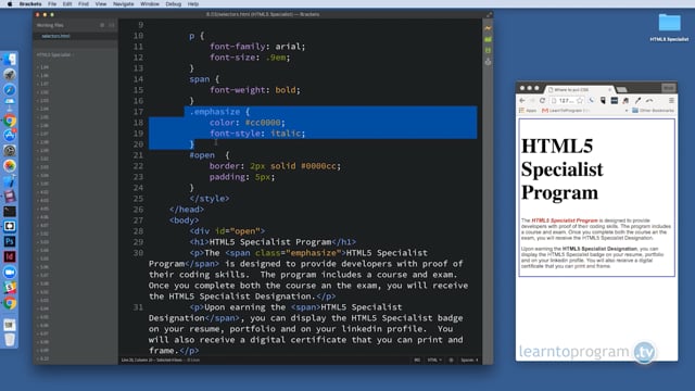 Module 57: CSS Selectors - Points to the HTML Element You Want to Style - Video Thumbnail