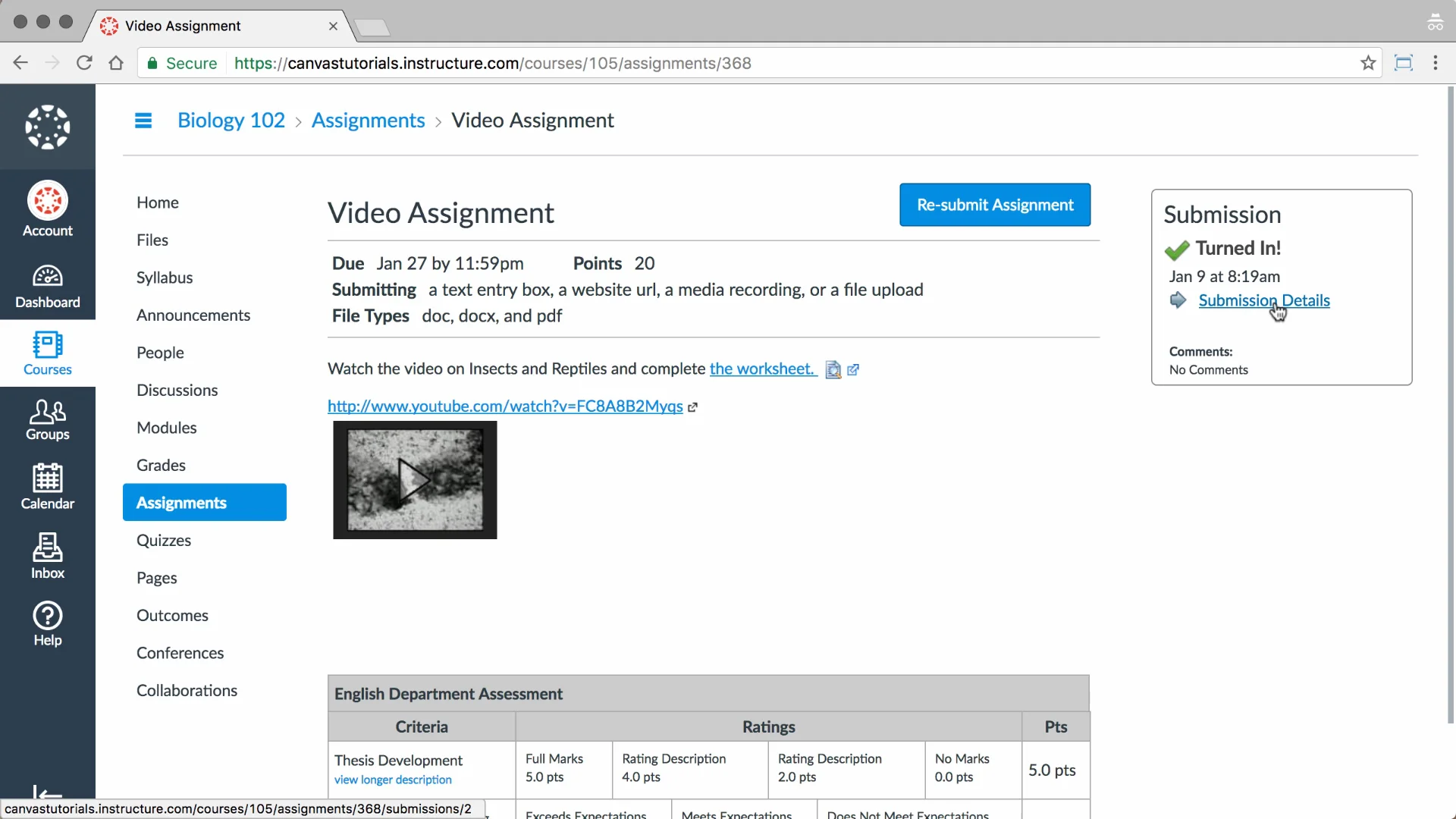 214 - Assignment Submissions on Vimeo