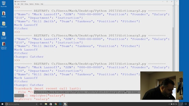 Module 42: Accessing & Editing Values in Dictionaries - Video Thumbnail