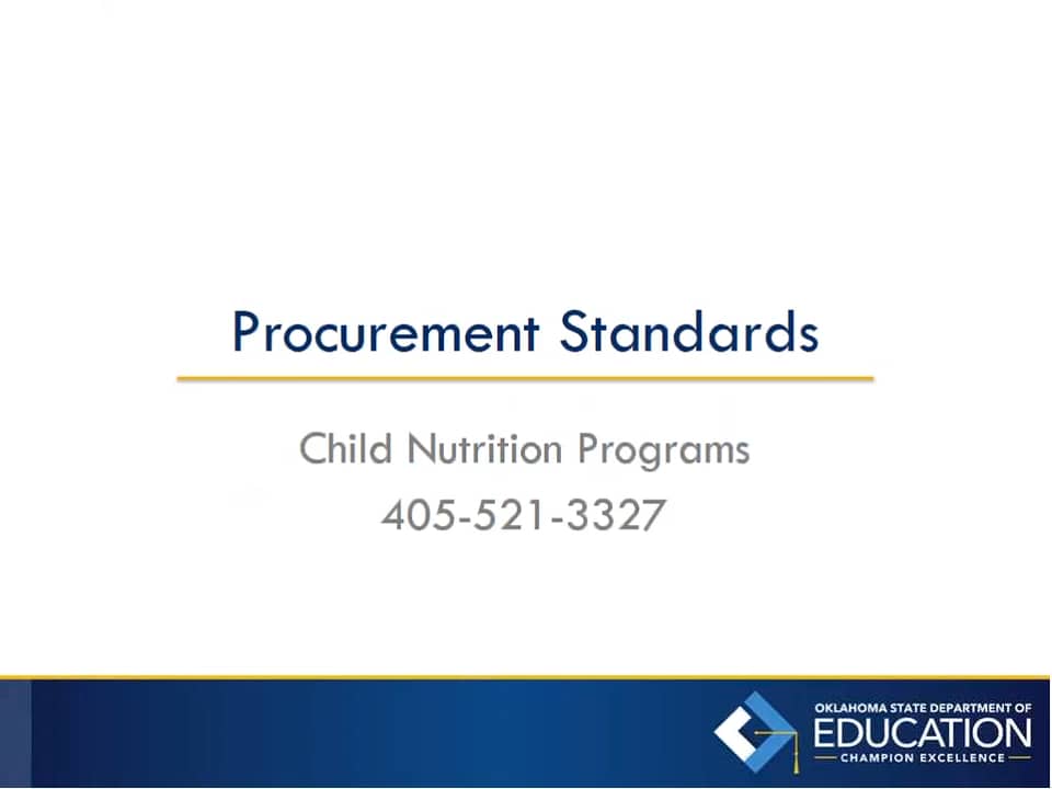 Child Nutrition Programs Procurement Process for SFAs20180412 18021