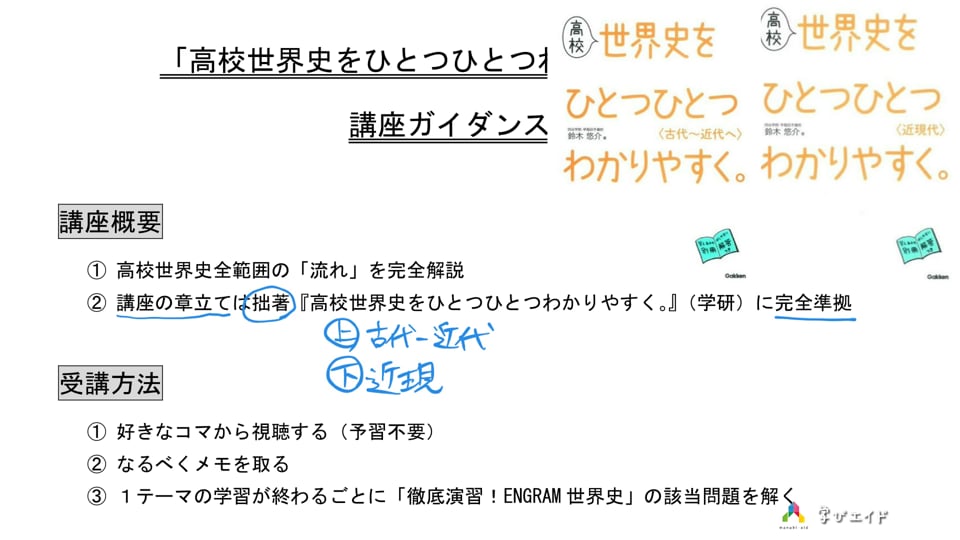 鈴木悠介の高校世界史をひとつひとつわかりやすく。 講座ガイダンス