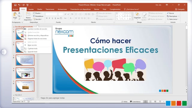 PowerPoint: Presentaciones personalizadas y secciones