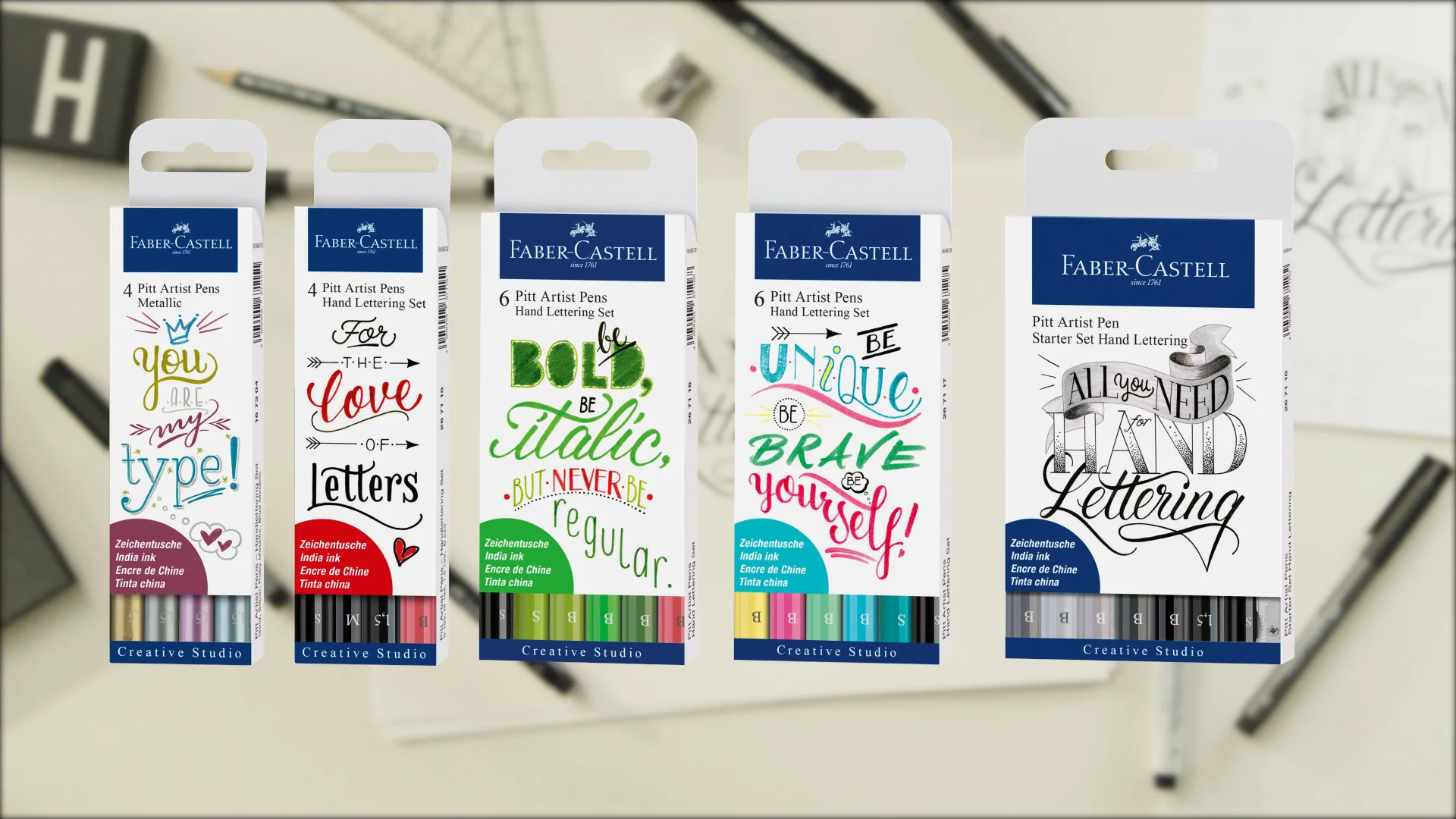 Faber-Castell Pitt Artist Pen Hand Lettering Set of 4