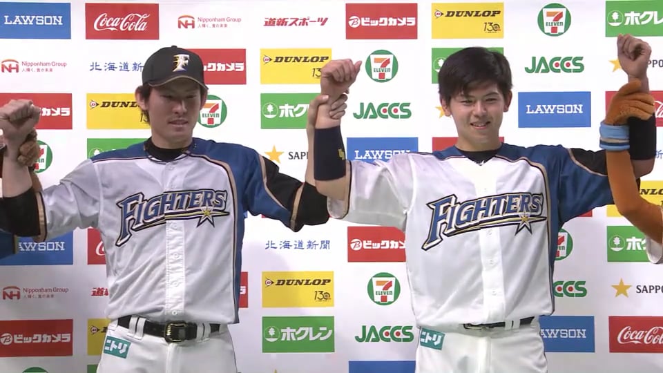 ファイターズ・高梨投手・清水選手ヒーローインタビュー 2018/4/25 F-Bs