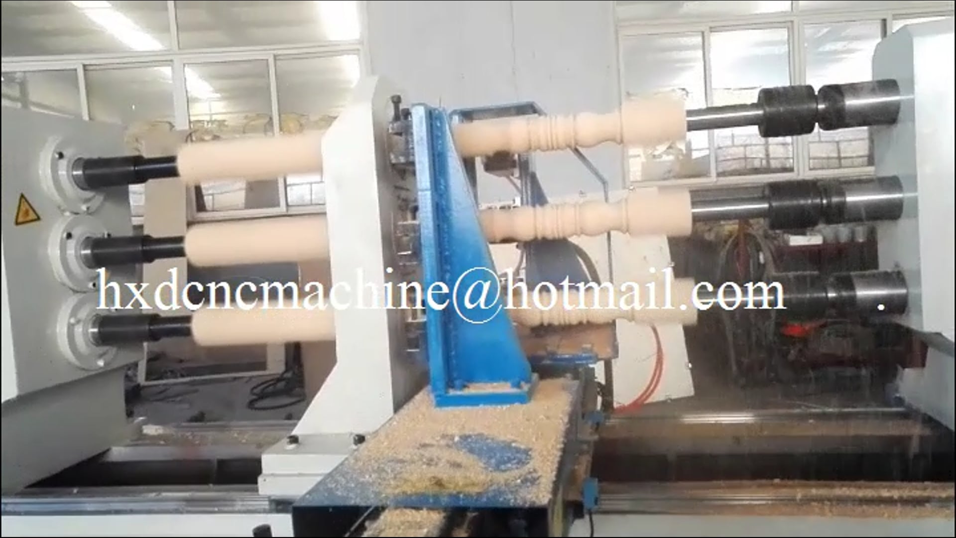 Wood Turning   —  solid wood baluster column turning on CNC Wood Lathe Machine