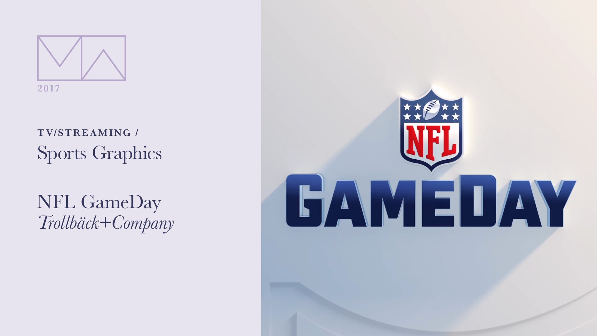 2017 Motion Awardsu003e TV / Streamingu003e Sports Graphics NFL GameDay on Vimeo