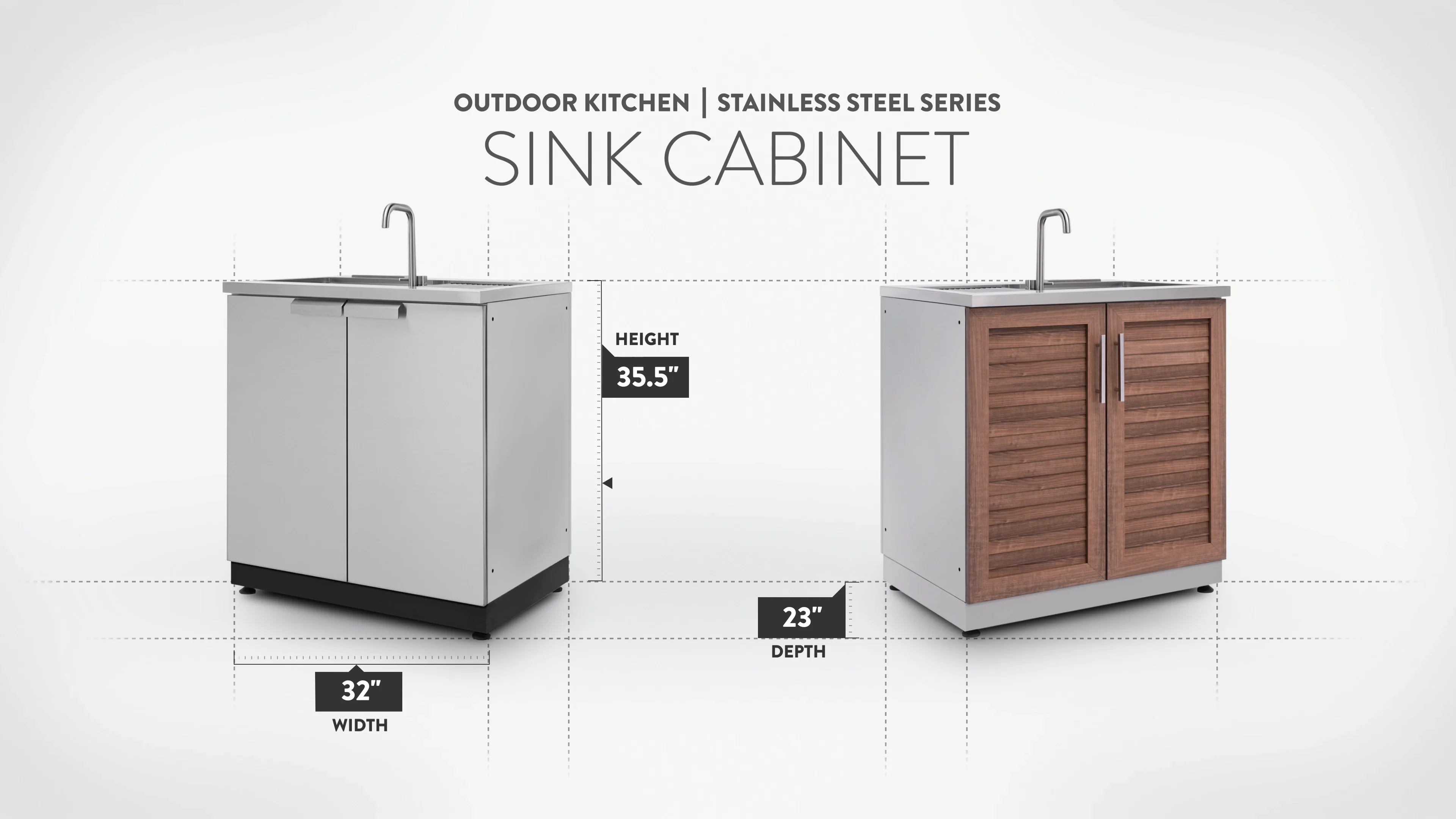 Outdoor cabinet clearance with sink