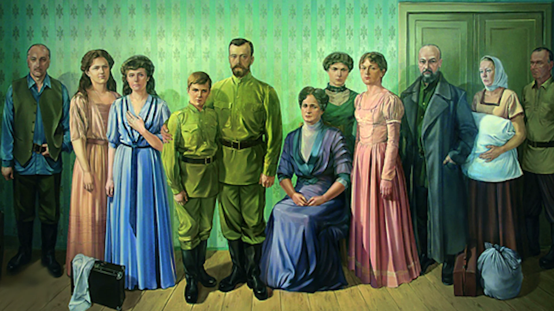 Царская семья николая 2 перед расстрелом. Расстрел семьи николая 2 в екатеринбурге 1918. Расстрел царской семьи николая 2. В каком городе была расстреляна царская семья. Расстрел царской семьи 16 июля 1918.