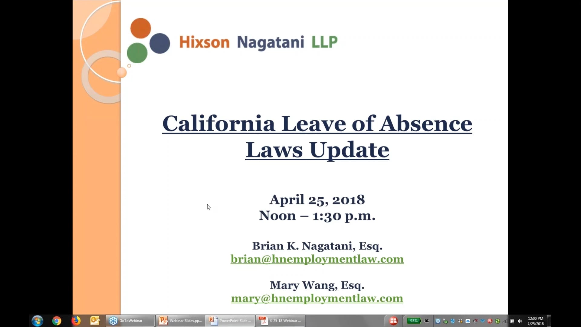 California Leave of Absence Laws Update on Vimeo