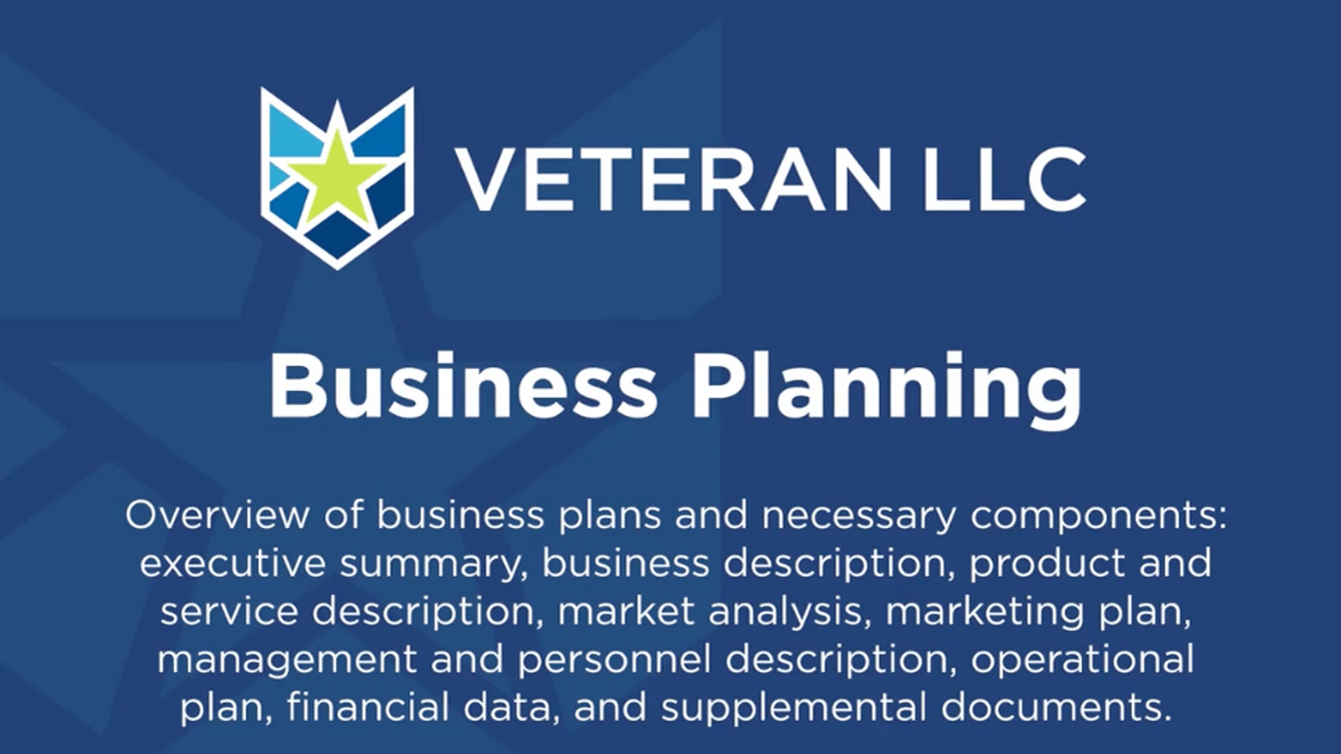 Veteran LLC - Business Planning