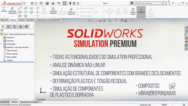 M1A1 - Visão Geral do Curso e dos Pacotes de Simulação do SolidWorks