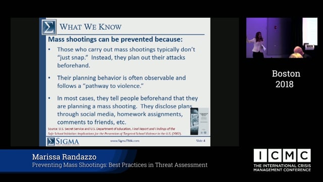 Marissa Randazzo – Preventing Mass Shootings: Best Practices in Threat Assessment
