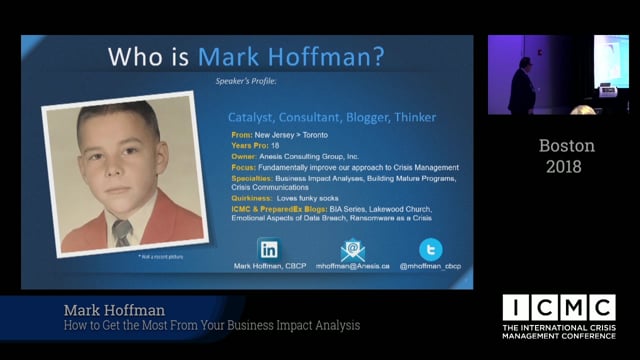 Mark Hoffman – How to Get the Most From Your Business Impact Analysis