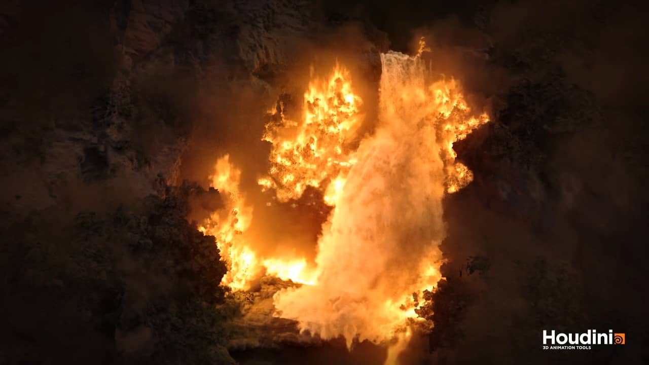 Houdini: Burning Waterfall on Vimeo