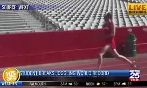 Student Breaks Record for Joggling- Running While Juggling