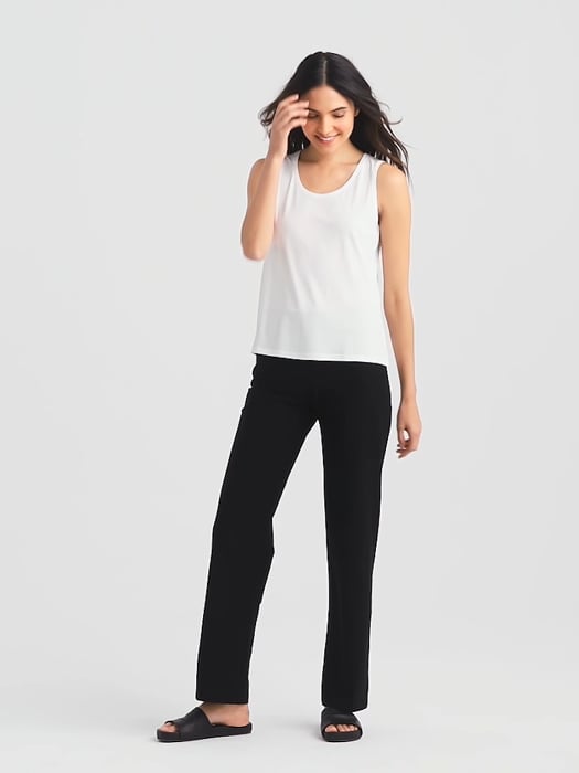 NWT Eileen Fisher Slim Ankle w/ Yoke in White Washable Stretch