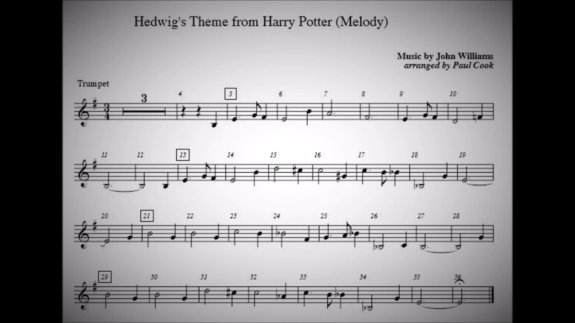 TRUMPET Easy Solos Hedwig's Theme from Harry Potter (Melody) on Vimeo