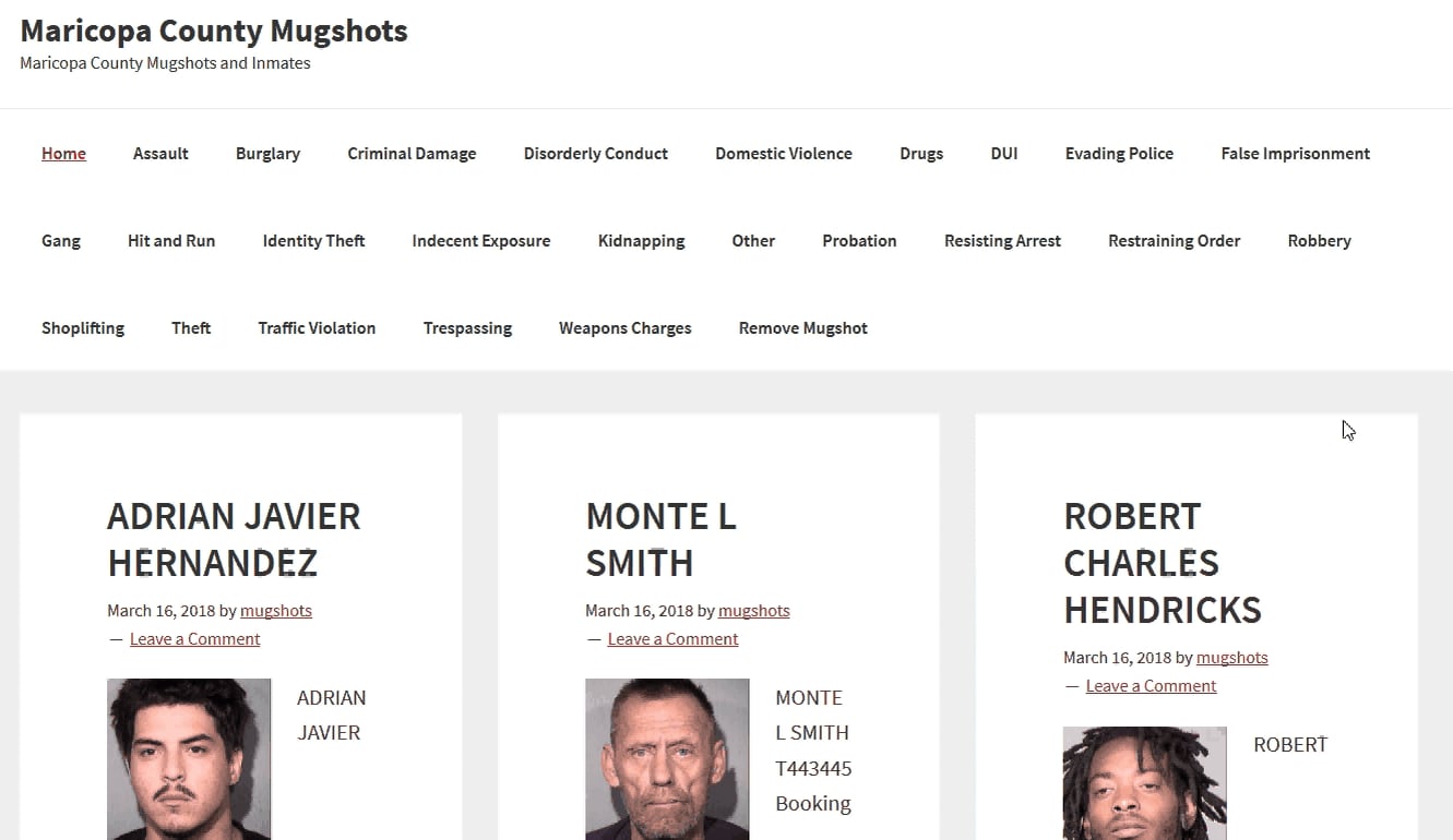 Maricopa County Mugshots on Vimeo