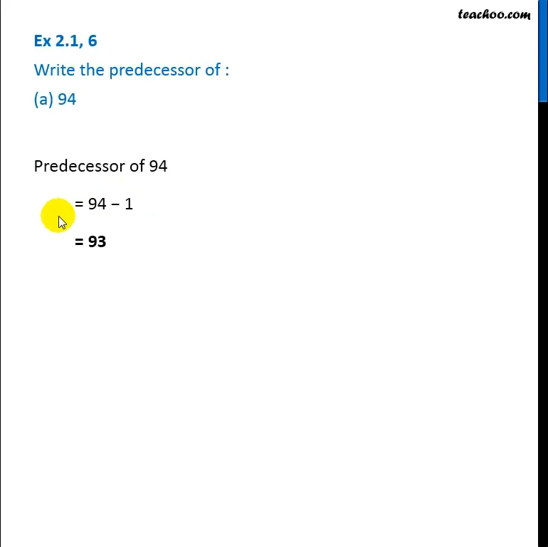 Ex 2.1, 6 - Write the