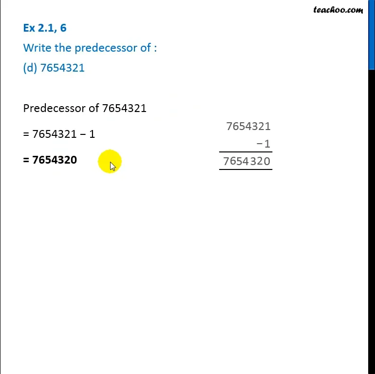 Ex 2.1, 6 - Write the